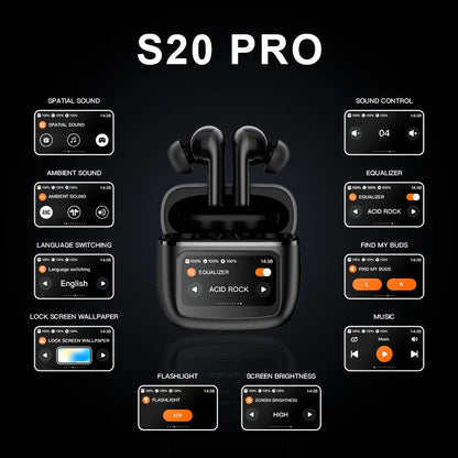 S20 PRO Touch Screen ANC Wireless Earphones