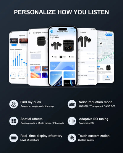 S20 PRO Touch Screen ANC Wireless Earphones