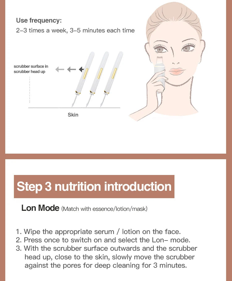 Ultrasonic Skin Scrubber Vibration Face