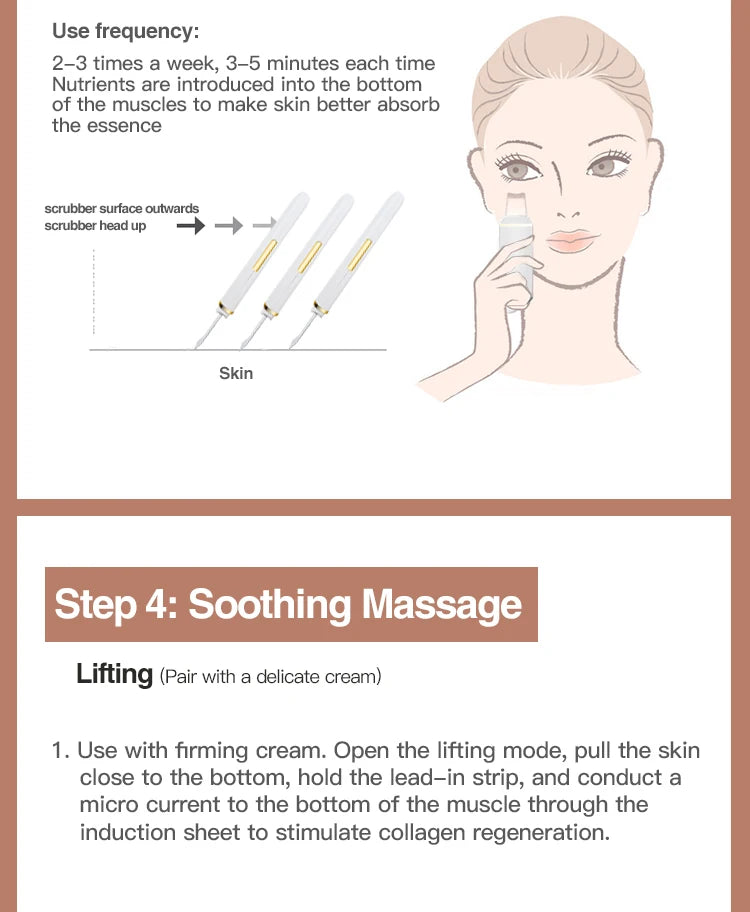 Ultrasonic Skin Scrubber Vibration Face