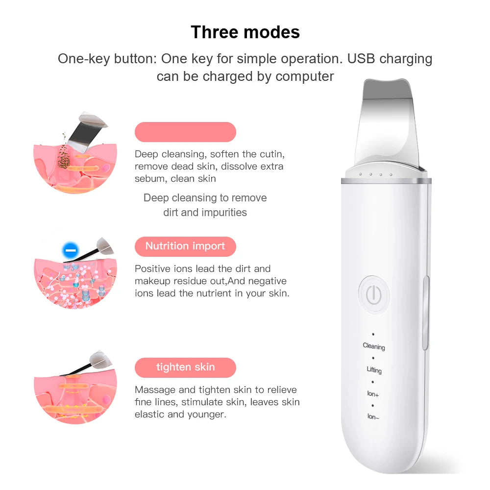 Ultrasonic Skin Scrubber Vibration Face