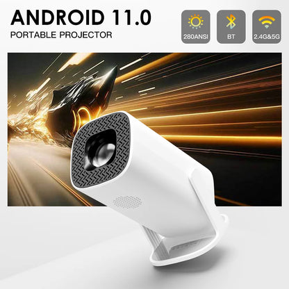 Android 11 Projector with WiFi 6 and Bluetooth