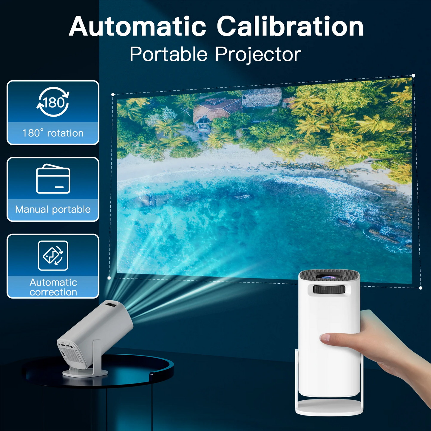 Android 11 Projector with WiFi 6 and Bluetooth