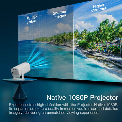 Android 11 Projector with WiFi 6 and Bluetooth